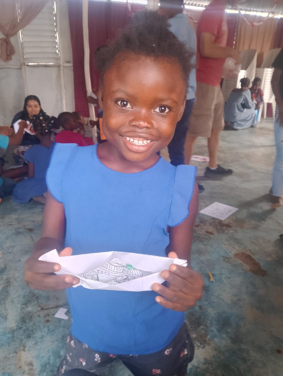 Children doing Bible-themed crafts